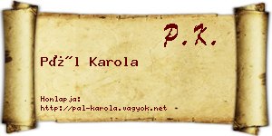 Pál Karola névjegykártya