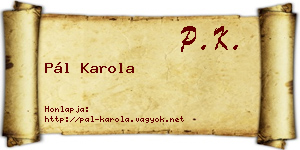 Pál Karola névjegykártya